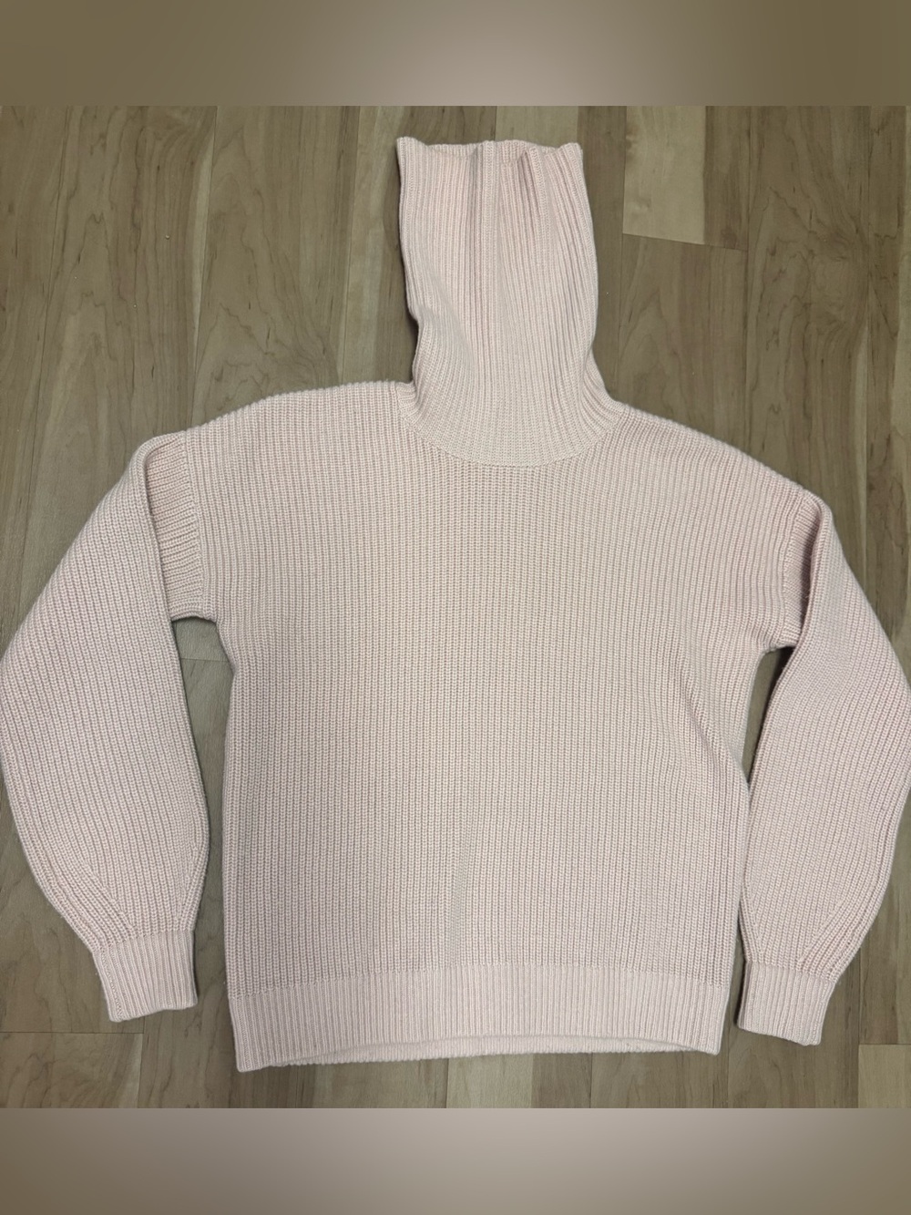 Tory Burch Powder Pink Ribbed Turtleneck Sweater - Wool/Cashmere